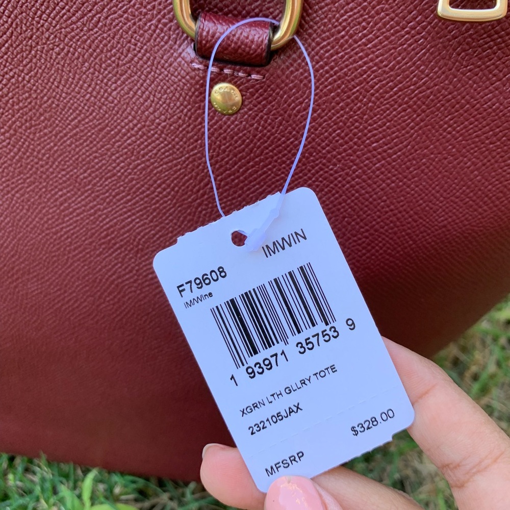 Coach Gallery Tote Wine F79608 - Picture 3 of 6